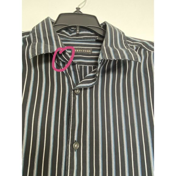 STRUCTURE Stripped Men Dress Shirt Size M - Picture 7 of 9